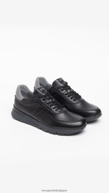 chaussure être NeroGiardini Hommes art. baskets en cuir i303010u noir F2F08N328