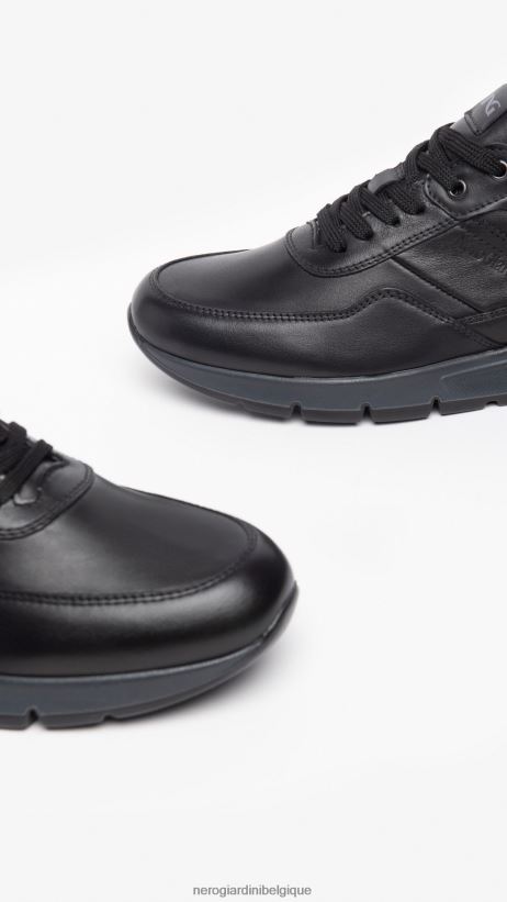 chaussure être NeroGiardini Hommes art. baskets en cuir i303010u noir F2F08N328