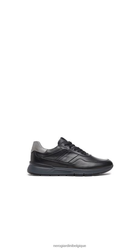 chaussure être NeroGiardini Hommes art. baskets en cuir i303010u noir F2F08N328