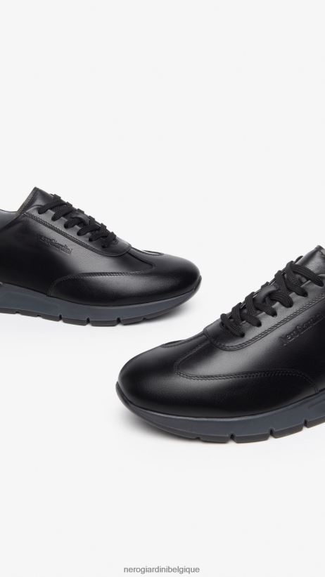 chaussure être NeroGiardini Hommes art. baskets en cuir i303011u noir F2F08N333