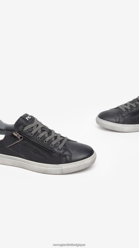 chaussure être NeroGiardini Hommes art. baskets en cuir i303030u noir F2F08N332
