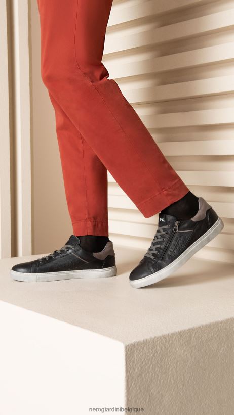 chaussure être NeroGiardini Hommes art. baskets en cuir i303030u noir F2F08N332