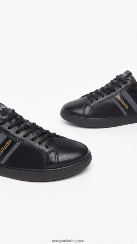 chaussure être NeroGiardini Hommes art. baskets en cuir i303080u noir F2F08N335