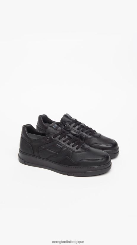 chaussure être NeroGiardini Hommes art. baskets en cuir i303090u noir F2F08N341