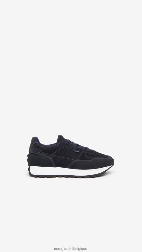 chaussure être NeroGiardini Hommes art. baskets en daim i303021u bleu F2F08N337