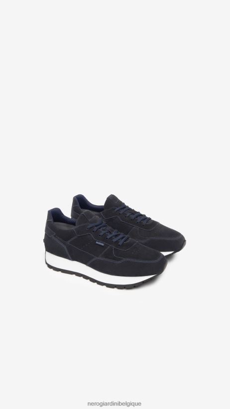 chaussure être NeroGiardini Hommes art. baskets en daim i303021u bleu F2F08N337