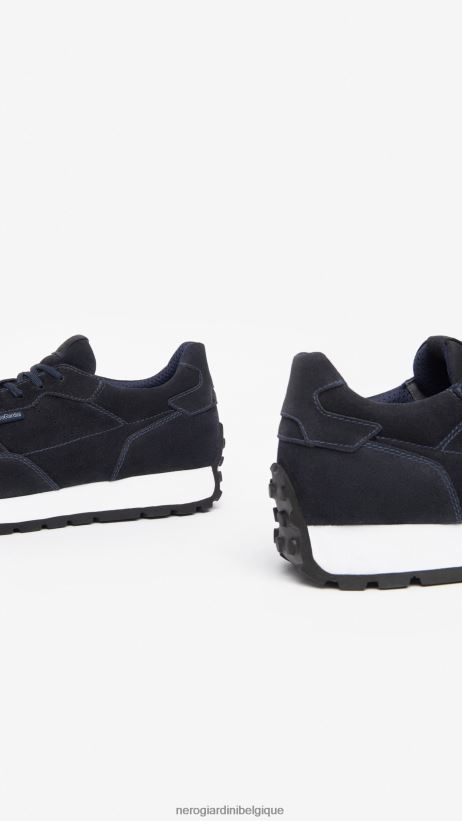 chaussure être NeroGiardini Hommes art. baskets en daim i303021u bleu F2F08N337