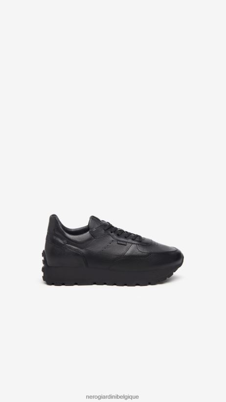 chaussure être NeroGiardini Hommes art. baskets i303020u en cuir noir F2F08N338