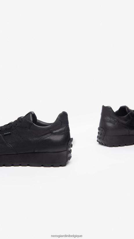 chaussure être NeroGiardini Hommes art. baskets i303020u en cuir noir F2F08N338