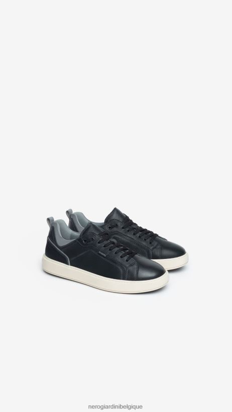 chaussure être NeroGiardini Hommes art. baskets i303062u en cuir noir F2F08N336