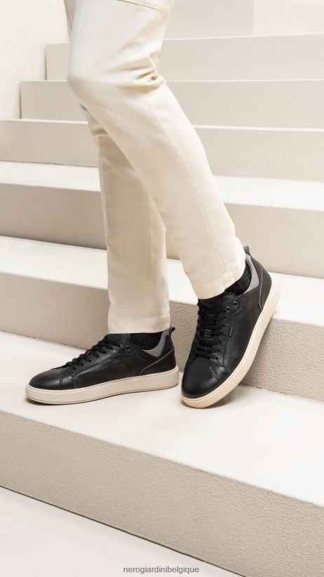 chaussure être NeroGiardini Hommes art. baskets i303062u en cuir noir F2F08N336