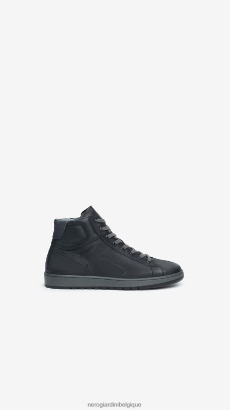 chaussure être NeroGiardini Hommes art. i303040u baskets montantes en cuir noir F2F08N327