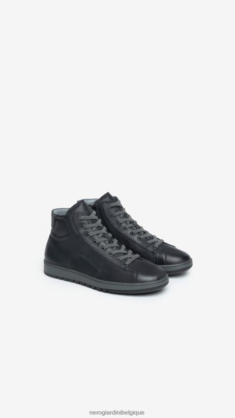 chaussure être NeroGiardini Hommes art. i303040u baskets montantes en cuir noir F2F08N327