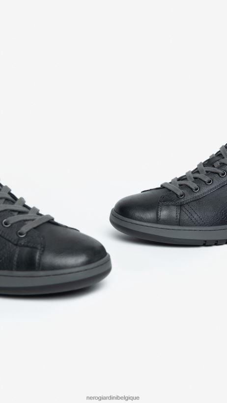 chaussure être NeroGiardini Hommes art. i303040u baskets montantes en cuir noir F2F08N327