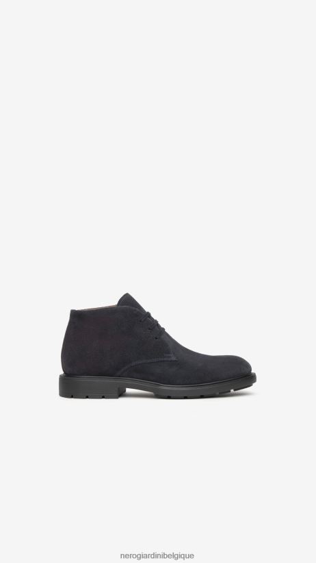 chaussure être NeroGiardini Hommes art. i001651u bottines désertiques en daim bleu F2F08N342