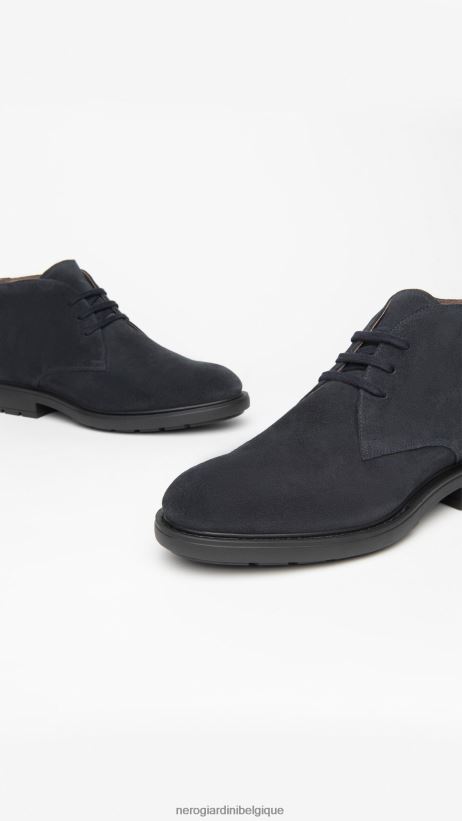 chaussure être NeroGiardini Hommes art. i001651u bottines désertiques en daim bleu F2F08N342
