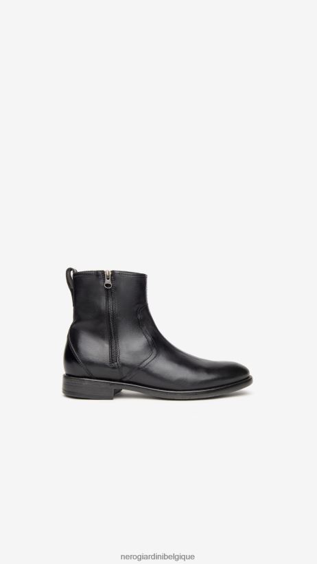 chaussure être NeroGiardini Hommes art. i102132u bottines en cuir noir F2F08N344