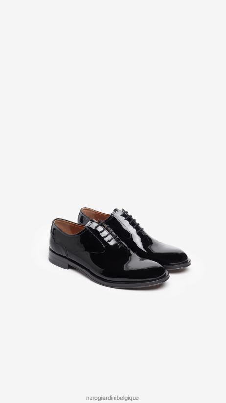chaussure être NeroGiardini Hommes art. chaussures à lacets brevetées i302910ue noir F2F08N350