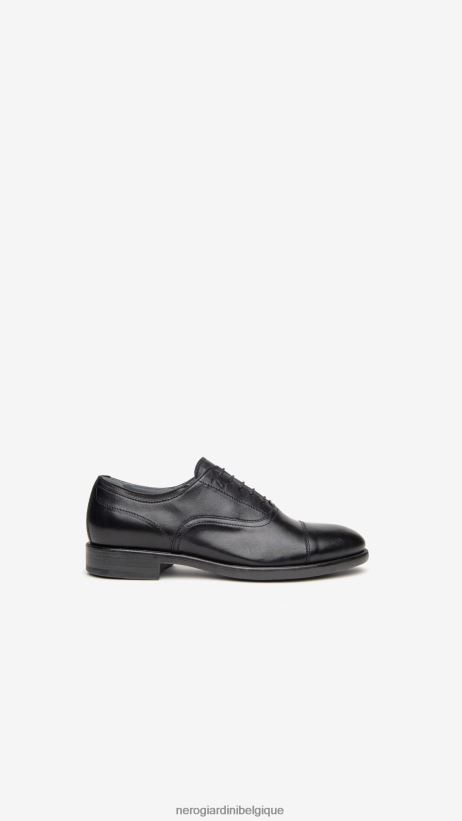 chaussure être NeroGiardini Hommes art. i102130u chaussures à lacets en cuir noir F2F08N348