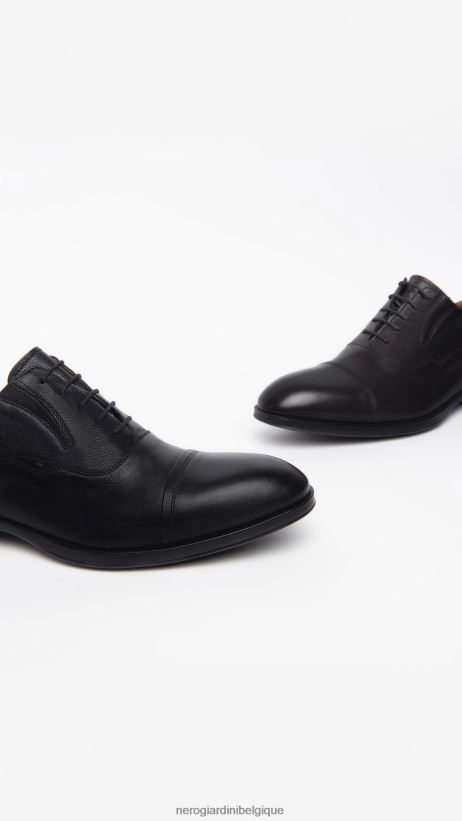 chaussure être NeroGiardini Hommes art. i302940ue chaussures à lacets en cuir noir F2F08N347