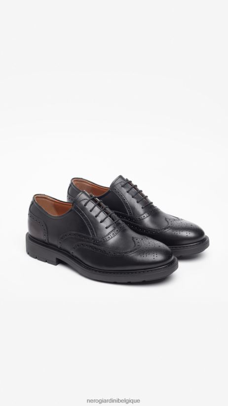 chaussure être NeroGiardini Hommes art. i303000ue chaussures à lacets en cuir noir F2F08N346