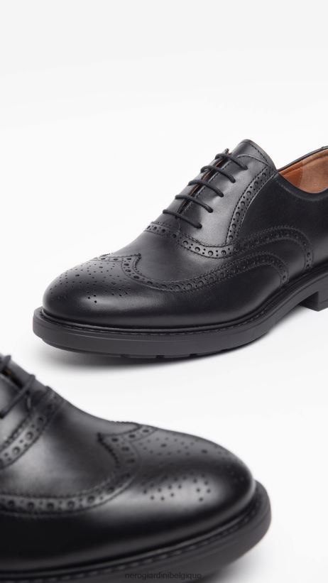 chaussure être NeroGiardini Hommes art. i303000ue chaussures à lacets en cuir noir F2F08N346