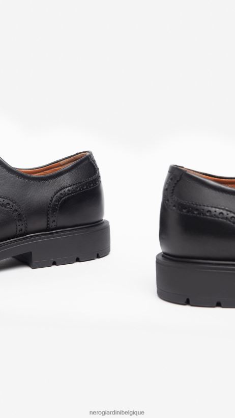 chaussure être NeroGiardini Hommes art. i303000ue chaussures à lacets en cuir noir F2F08N346
