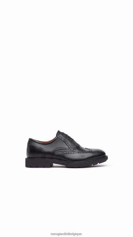 chaussure être NeroGiardini Hommes art. i303000ue chaussures à lacets en cuir noir F2F08N346
