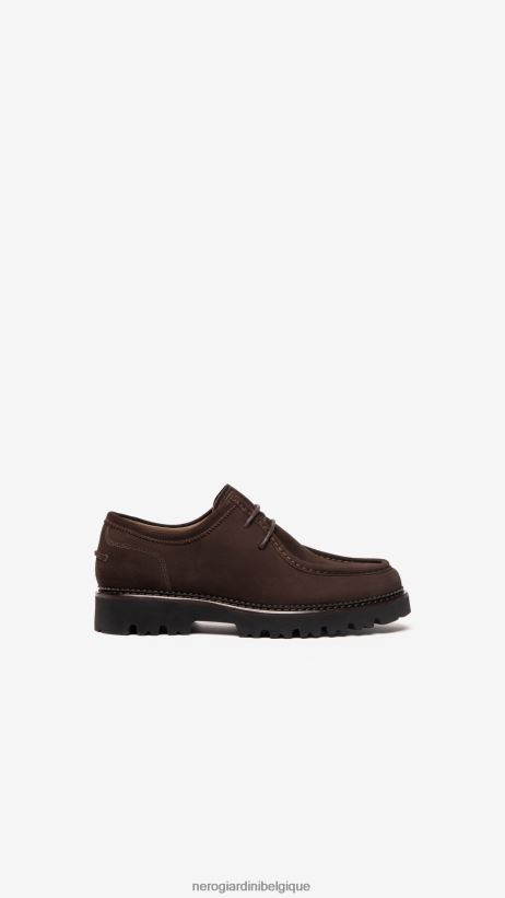 chaussure être NeroGiardini Hommes art. i202650u chaussures à nouer en daim testa di moro F2F08N361