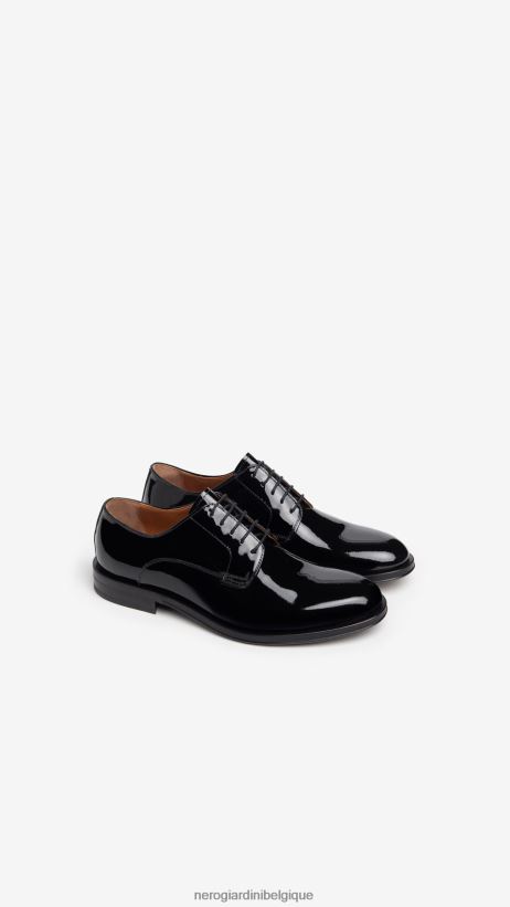 chaussure être NeroGiardini Hommes art. i302911ue chaussures vernies à nouer noir F2F08N358