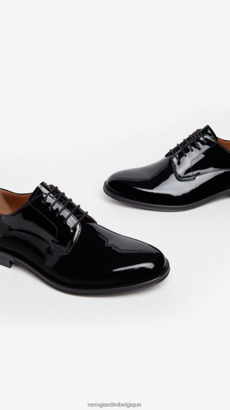 chaussure être NeroGiardini Hommes art. i302911ue chaussures vernies à nouer noir F2F08N358