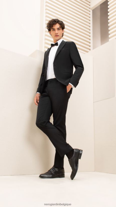 chaussure être NeroGiardini Hommes art. i302943ue double boucle en cuir noir F2F08N356