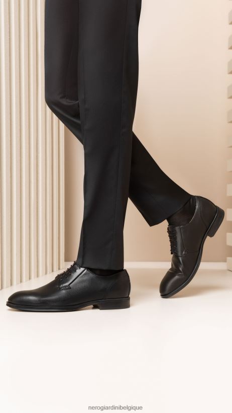 chaussure être NeroGiardini Hommes art. i302944ue chaussures à lacets en cuir noir F2F08N355