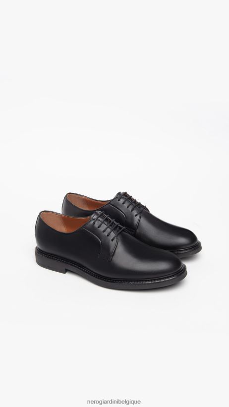 chaussure être NeroGiardini Hommes art. i302952ue chaussures à lacets en cuir noir F2F08N352