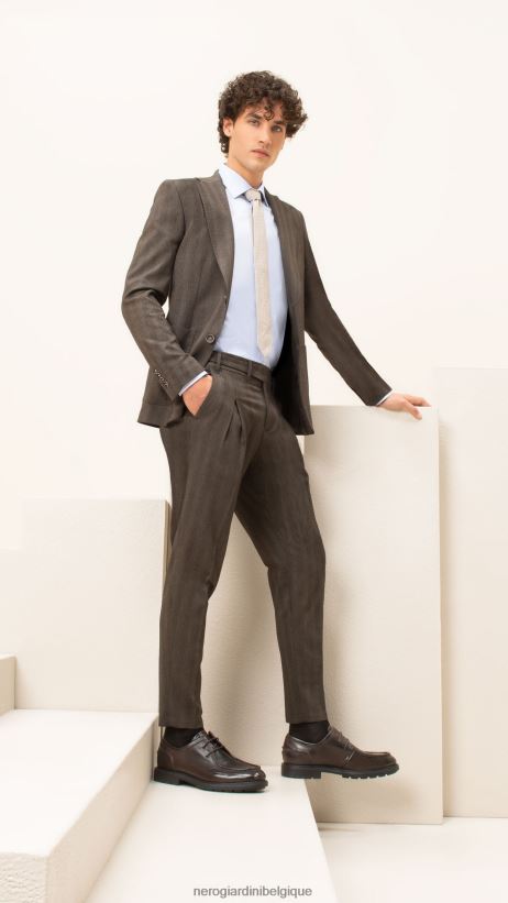 chaussure être NeroGiardini Hommes art. i302971ue chaussures à lacets en cuir café F2F08N353