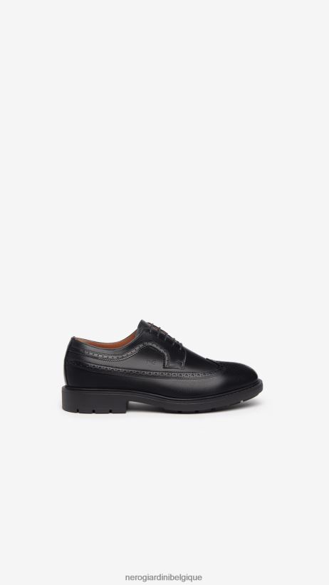 chaussure être NeroGiardini Hommes art. i303001ue chaussures à lacets en cuir noir F2F08N351