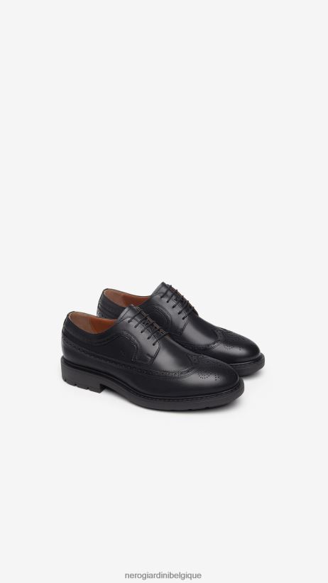 chaussure être NeroGiardini Hommes art. i303001ue chaussures à lacets en cuir noir F2F08N351