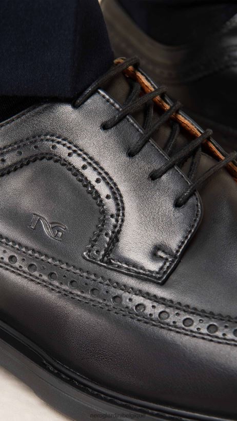 chaussure être NeroGiardini Hommes art. i303001ue chaussures à lacets en cuir noir F2F08N351