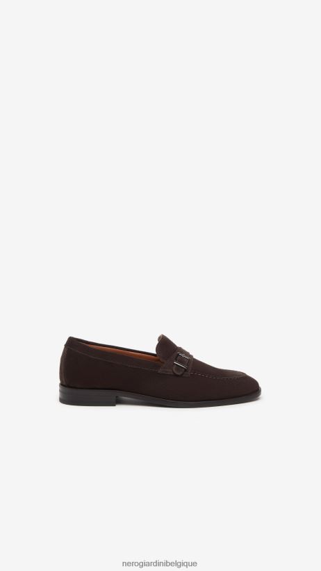chaussure être NeroGiardini Hommes art. i302930ue mocassins en daim avec boucle testa di moro F2F08N368