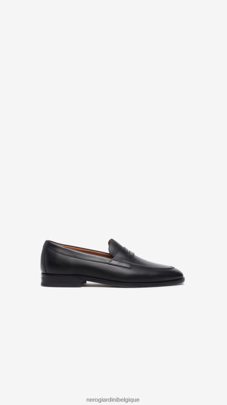 chaussure être NeroGiardini Hommes art. i302931ue mocassins en cuir noir F2F08N369