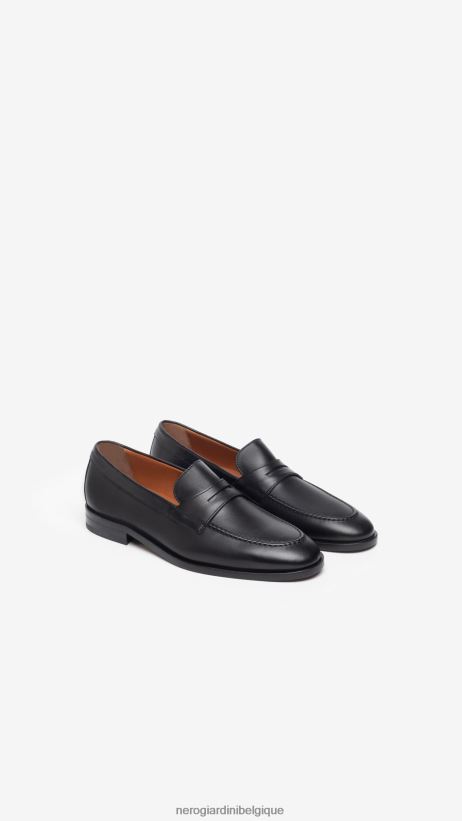chaussure être NeroGiardini Hommes art. i302931ue mocassins en cuir noir F2F08N369