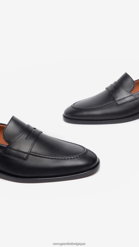 chaussure être NeroGiardini Hommes art. i302931ue mocassins en cuir noir F2F08N369