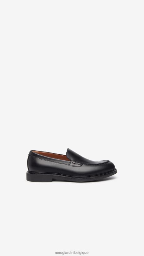 chaussure être NeroGiardini Hommes art. i302950ue mocassins en cuir noir F2F08N367
