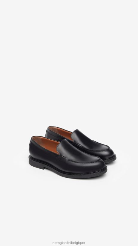 chaussure être NeroGiardini Hommes art. i302950ue mocassins en cuir noir F2F08N367