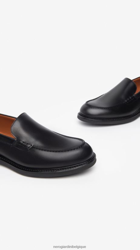 chaussure être NeroGiardini Hommes art. i302950ue mocassins en cuir noir F2F08N367