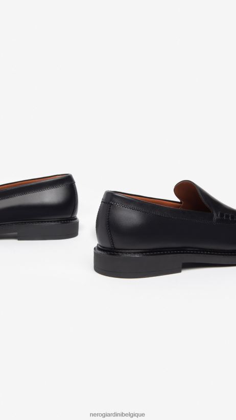 chaussure être NeroGiardini Hommes art. i302950ue mocassins en cuir noir F2F08N367