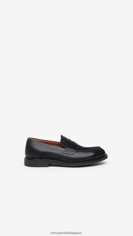 chaussure être NeroGiardini Hommes art. i302951ue mocassins en cuir noir F2F08N363