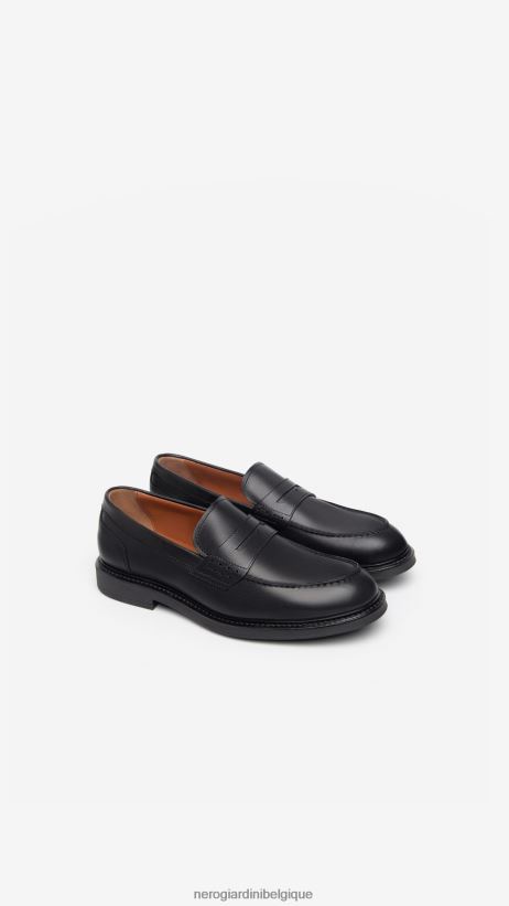 chaussure être NeroGiardini Hommes art. i302951ue mocassins en cuir noir F2F08N363
